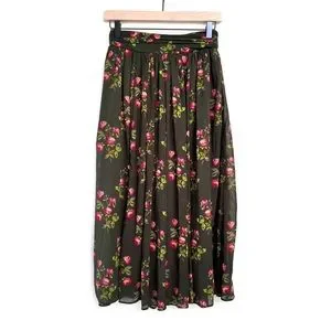 Point sur floral maxi skirt in crinkle chiffon deals